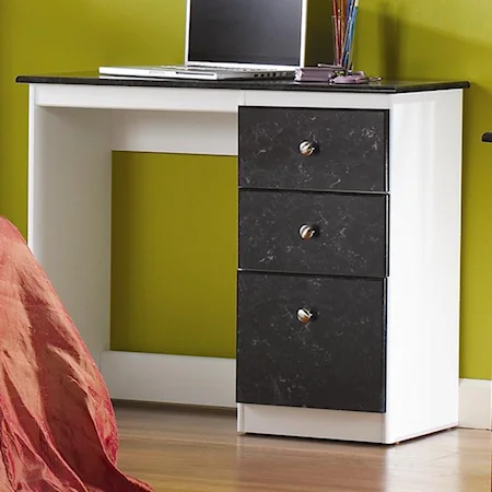 3 Drawer Laptop Desk with Marble Accents